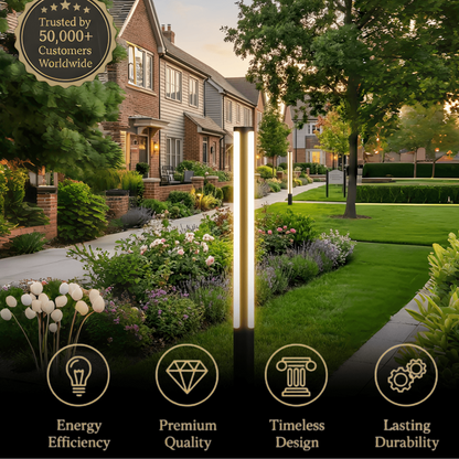 Irondale Industrial Outdoor Pathway Light - Black Metal Cylindrical Design for Courtyard