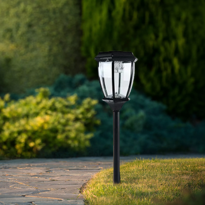 Irondale Industrial Outdoor Pathway Lights - Black Metal Irregular Design for Garden