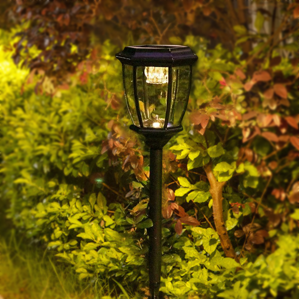 Irondale Industrial Outdoor Pathway Lights - Black Metal Irregular Design for Garden