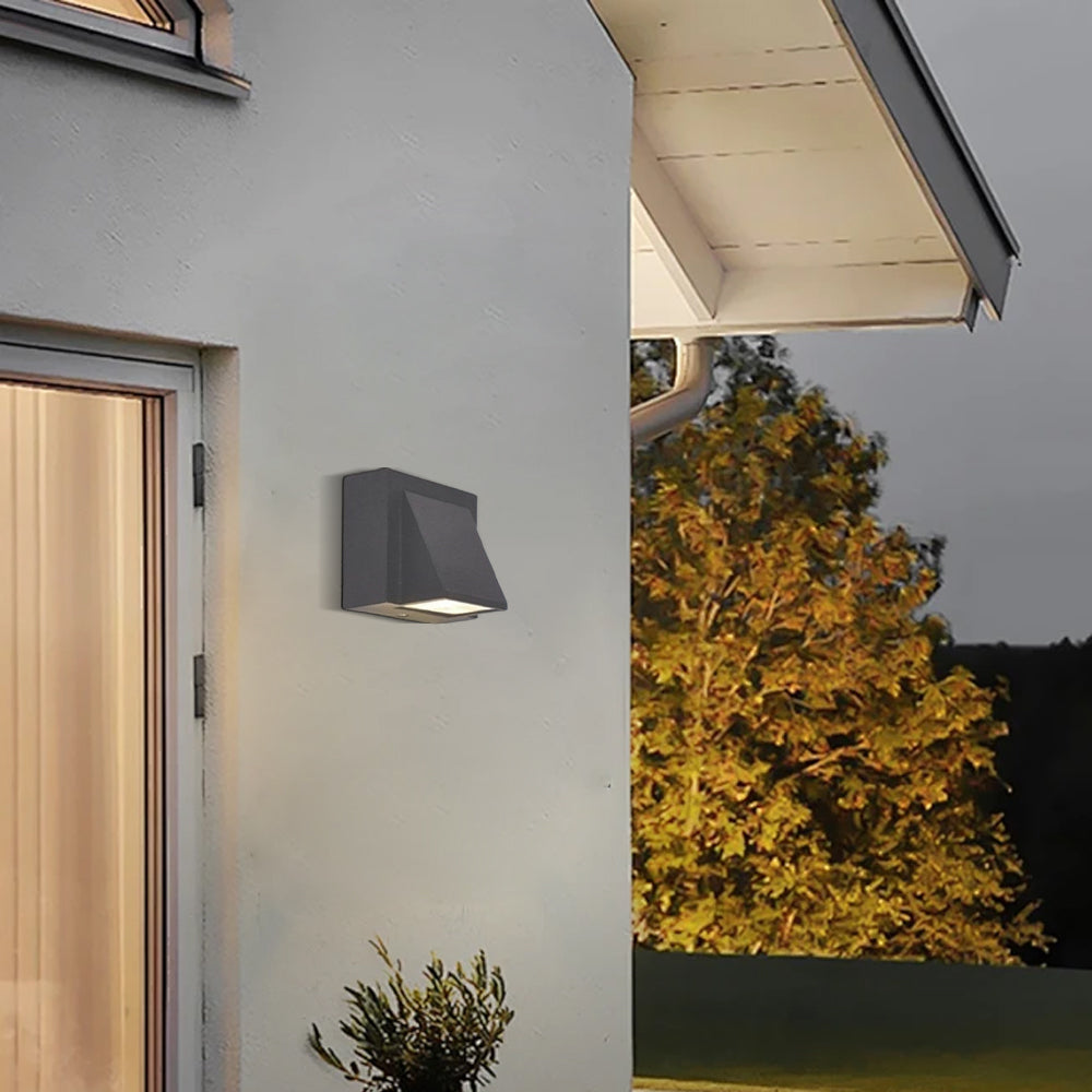 Irondale Industrial Outdoor Wall Lamp - Black/Gray Metal Irregular Design for Garden