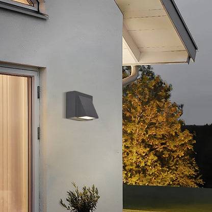 Irondale Industrial Outdoor Wall Lamp - Black/Gray Metal Irregular Design for Garden