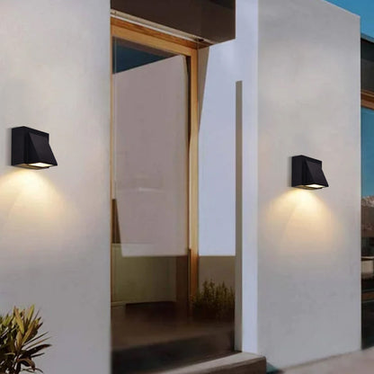 Irondale Industrial Outdoor Wall Lamp - Black/Gray Metal Irregular Design for Garden