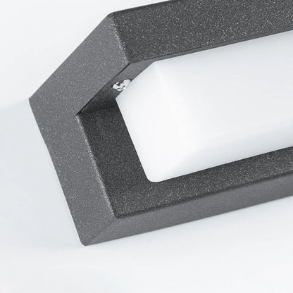 Arcato Modern Outdoor Wall Lamp - Black Metal & Acrylic Rectangular Design for Garden