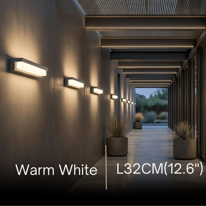 Arcato Modern Outdoor Wall Lamp - Black Metal & Acrylic Rectangular Design for Garden