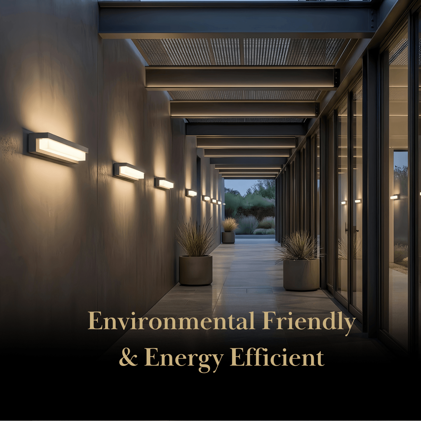 Arcato Modern Outdoor Wall Lamp - Black Metal & Acrylic Rectangular Design for Garden