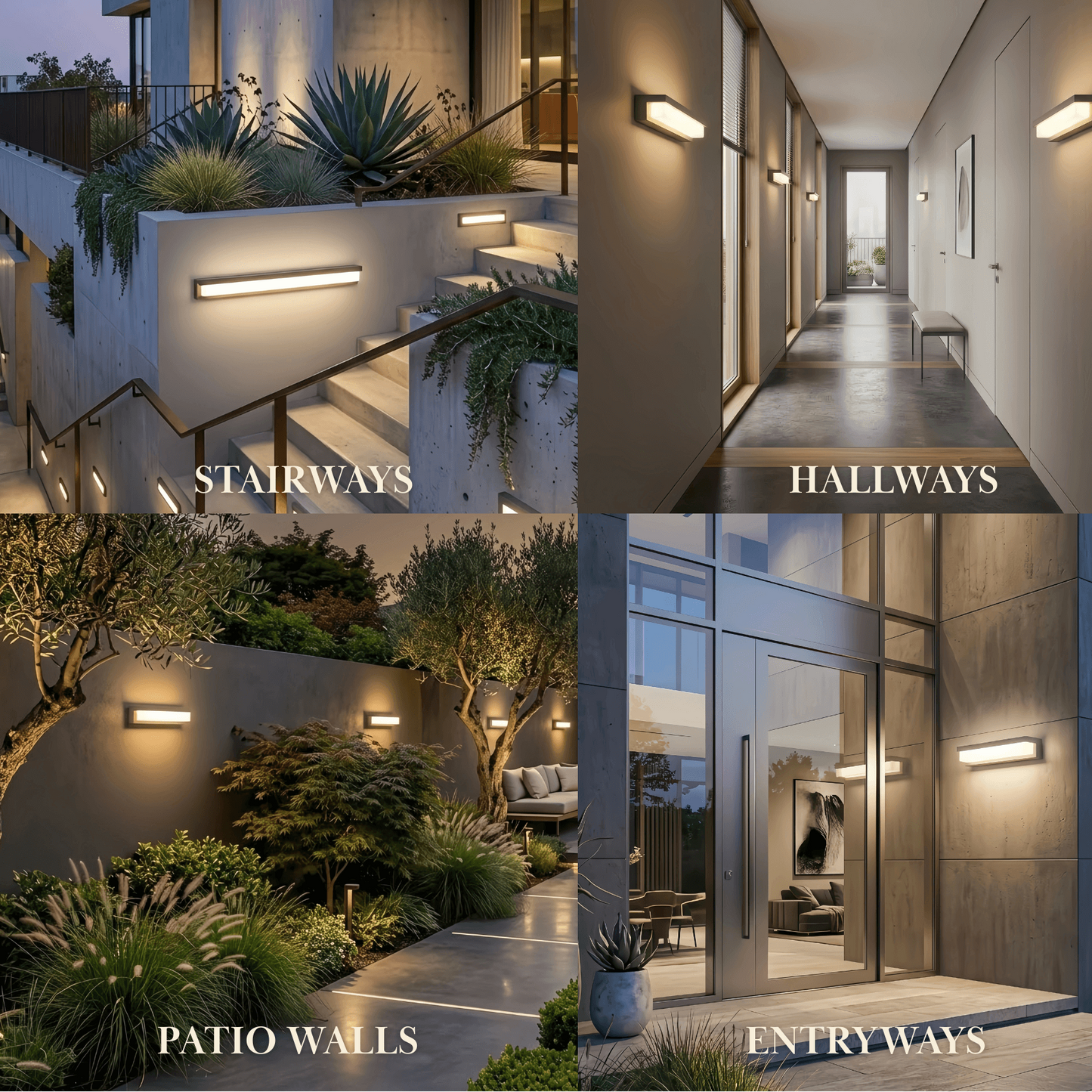 Arcato Modern Outdoor Wall Lamp - Black Metal & Acrylic Rectangular Design for Garden
