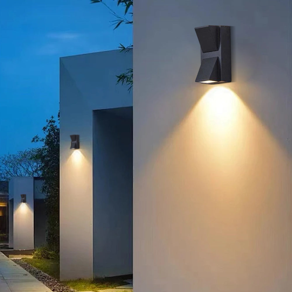 Irondale Industrial Outdoor Wall Lamp - Black/Gray Metal Irregular Design for Garden