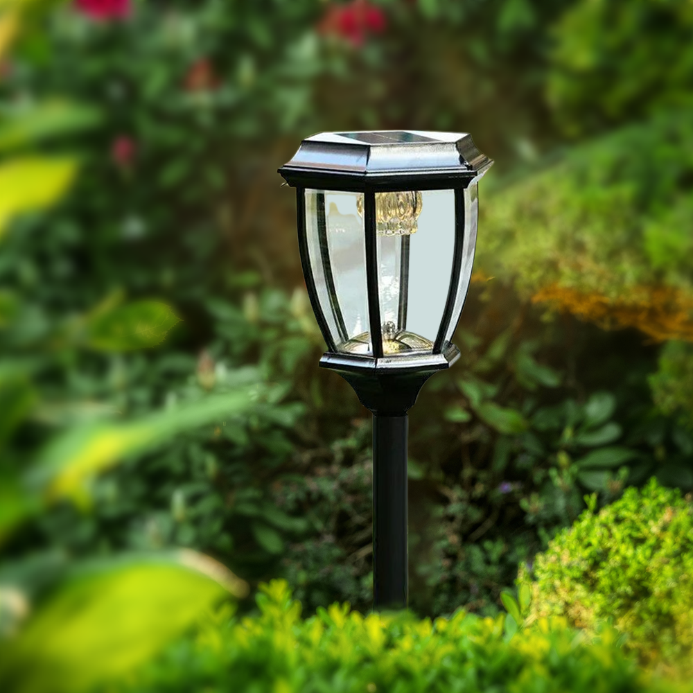Irondale Industrial Outdoor Pathway Lights - Black Metal Irregular Design for Garden