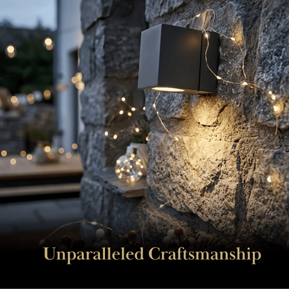 Arcato Modern Rotatable Square Wall Lamp - Black Metal for Outdoor Garden
