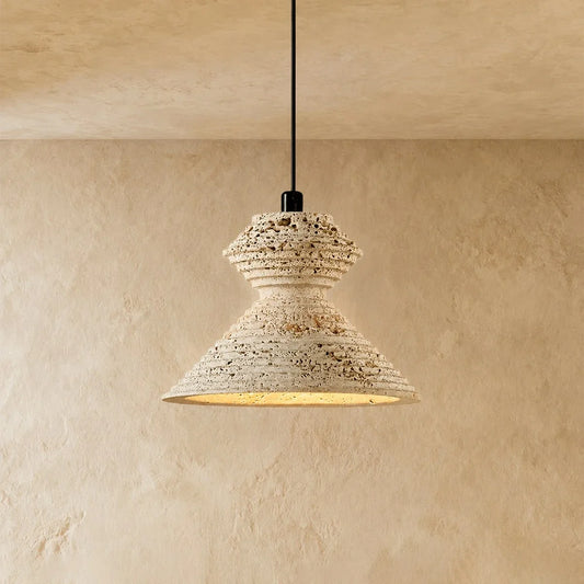 Nuvlight Strata Minimalist Travertine Pendant Light