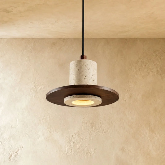 Nuvlight Strata Natural Travertine Pendant Light