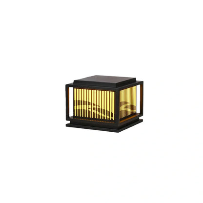 Nuvlight Vintage Metal Outdoor Pillar Light - Black Square for Garden