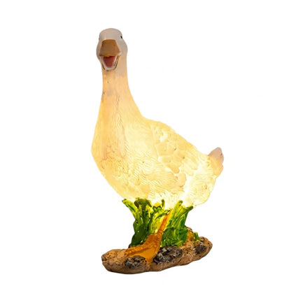 Vivara Art Deco Outdoor Floor Lamp – White Resin Goose Design for Courtyard