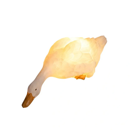 Vivara Art Deco Outdoor Floor Lamp – White Resin Goose Design for Courtyard