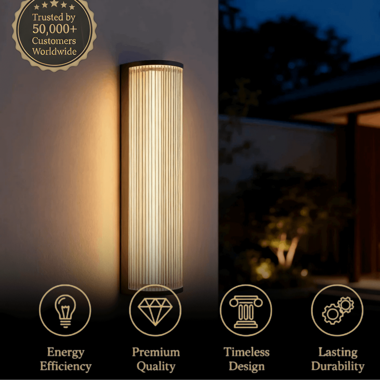 Irondale Modern Outdoor Wall Sconce – Waterproof Light for Terrace
