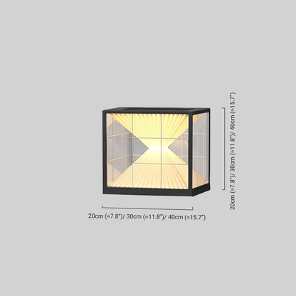 Arcato Modern Metal Solar Outdoor Pillar Lights - Black Pyramid Design Courtyard