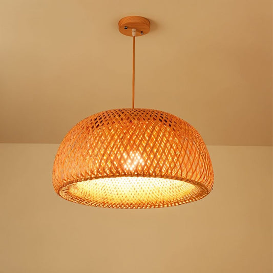 Nuvlight Hand-Weaved Rattan Cocoon Pendant Light