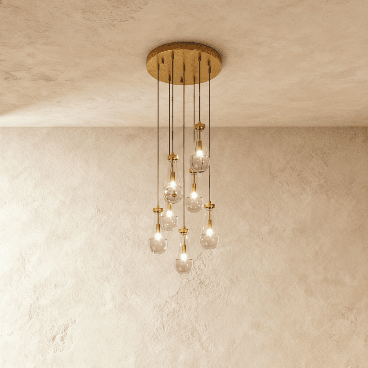 Nuvlight Pulcher Glass Tears Chandelier