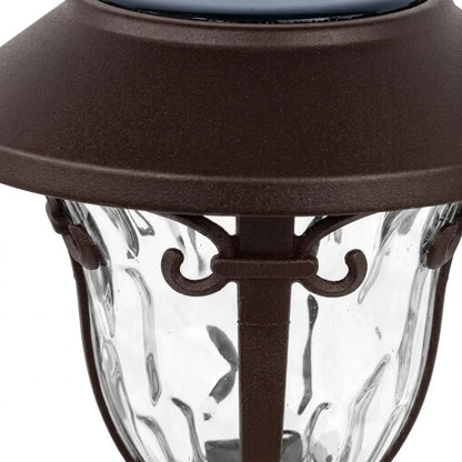 Irondale Industrial Bowl-Shaped Solar Pathway Light – Coffee Metal Outdoor Lamp