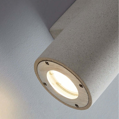 Arcato Modern Outdoor Wall Sconce- Black/White Cement Cylindrical Light for Courtyard