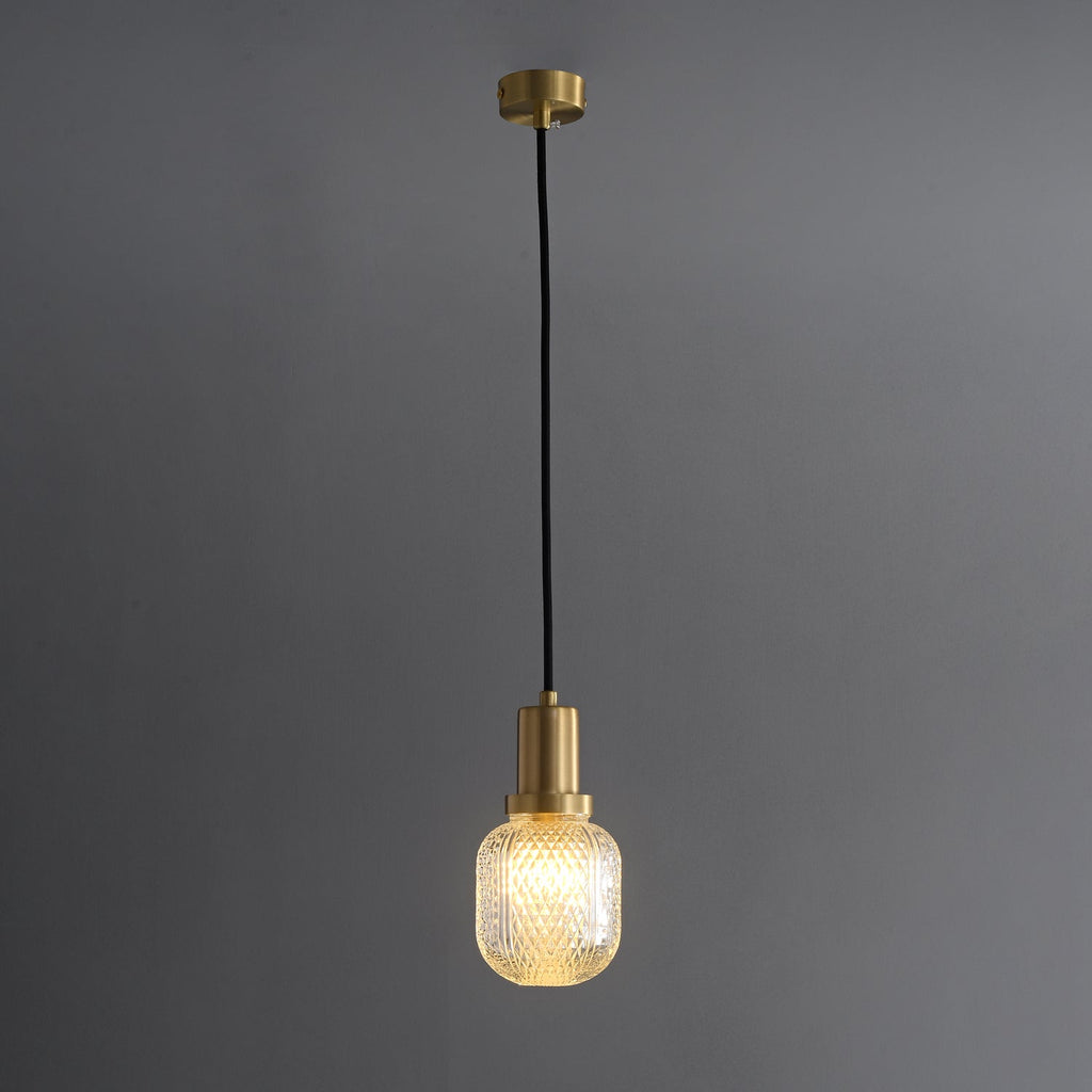 Nyx Modern Glass Pendant Light - Hand-Blown Hanging Lamp for Kitchen Island & Bar