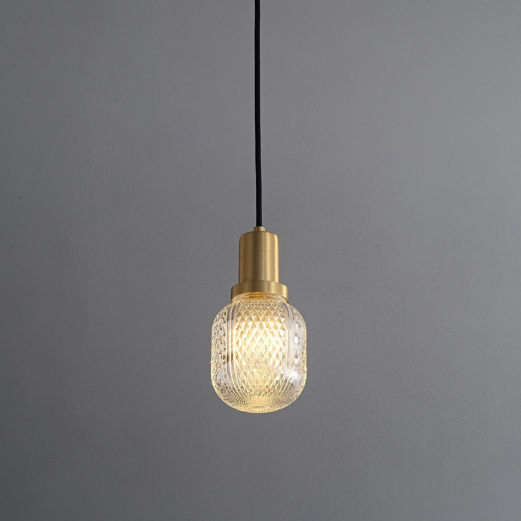 Nyx Modern Glass Pendant Light - Hand-Blown Hanging Lamp for Kitchen Island & Bar