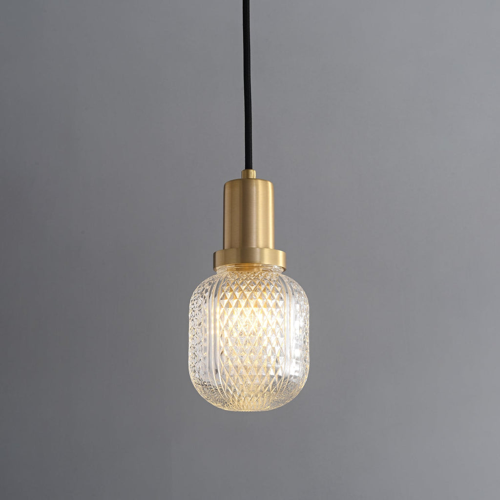 Nyx Modern Glass Pendant Light - Hand-Blown Hanging Lamp for Kitchen Island & Bar