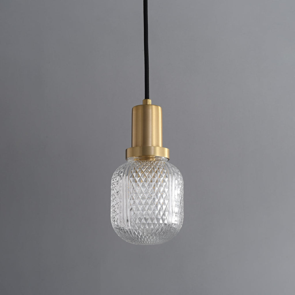 Nyx Modern Glass Pendant Light - Hand-Blown Hanging Lamp for Kitchen Island & Bar