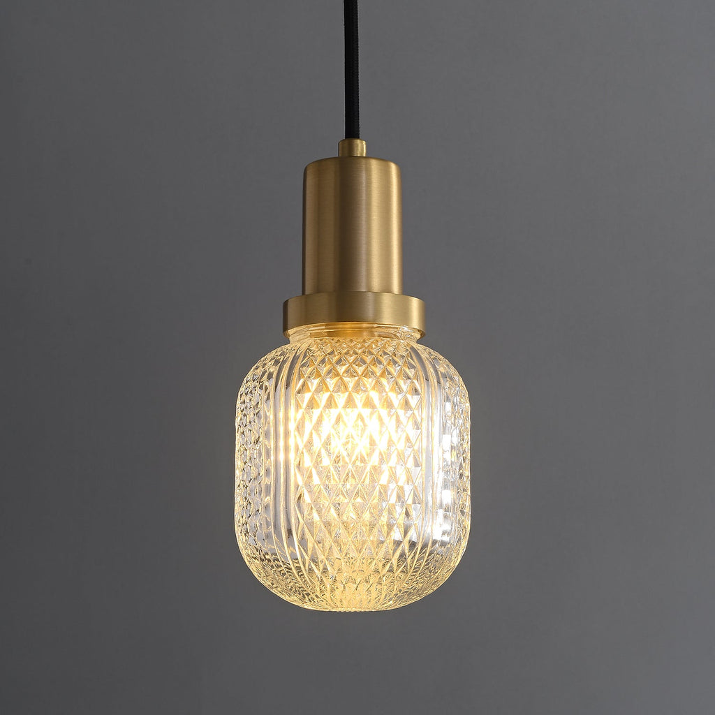 Nyx Modern Glass Pendant Light - Hand-Blown Hanging Lamp for Kitchen Island & Bar