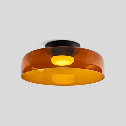  Colored Glass Ceiling Light for Bedroom Orange 1 Layer D42cm / 16.54″