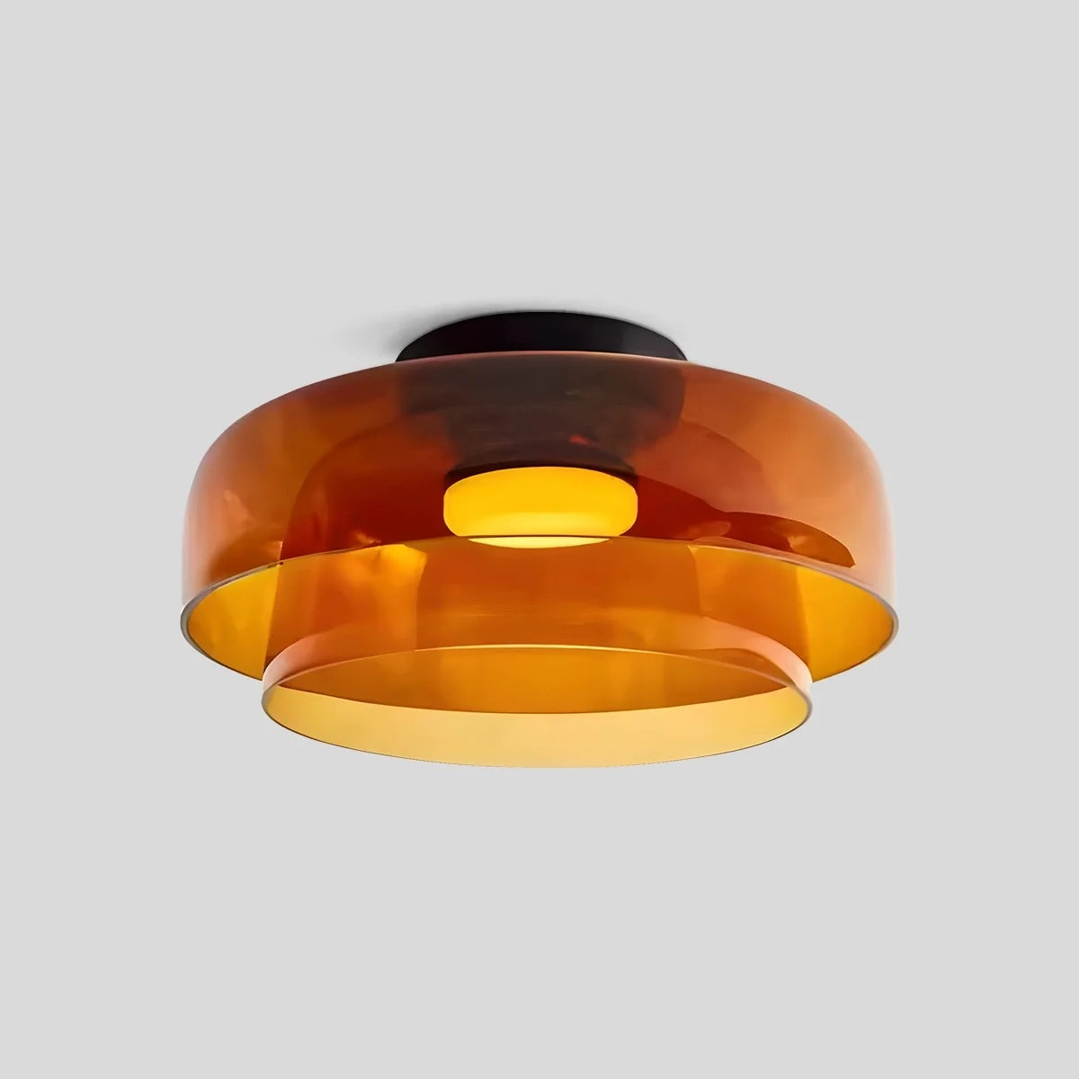  Colored Glass Ceiling Light for Bedroom Orange 2 Layer D40cm / 15.75″