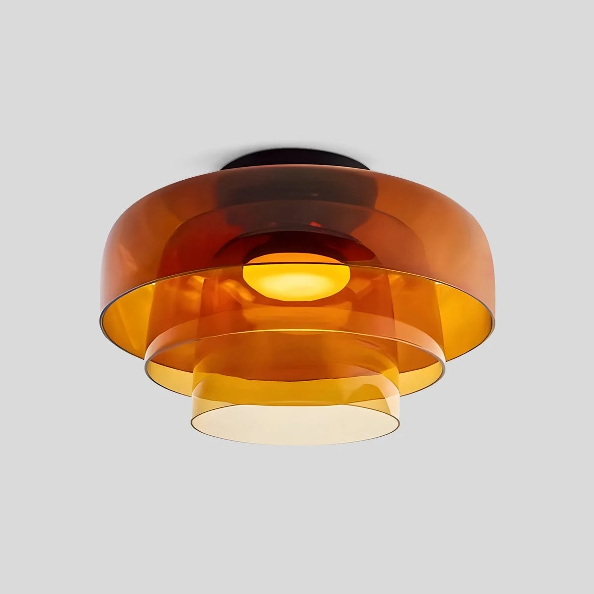  Colored Glass Ceiling Light for Bedroom Orange 3 Layer D42cm / 16.54″