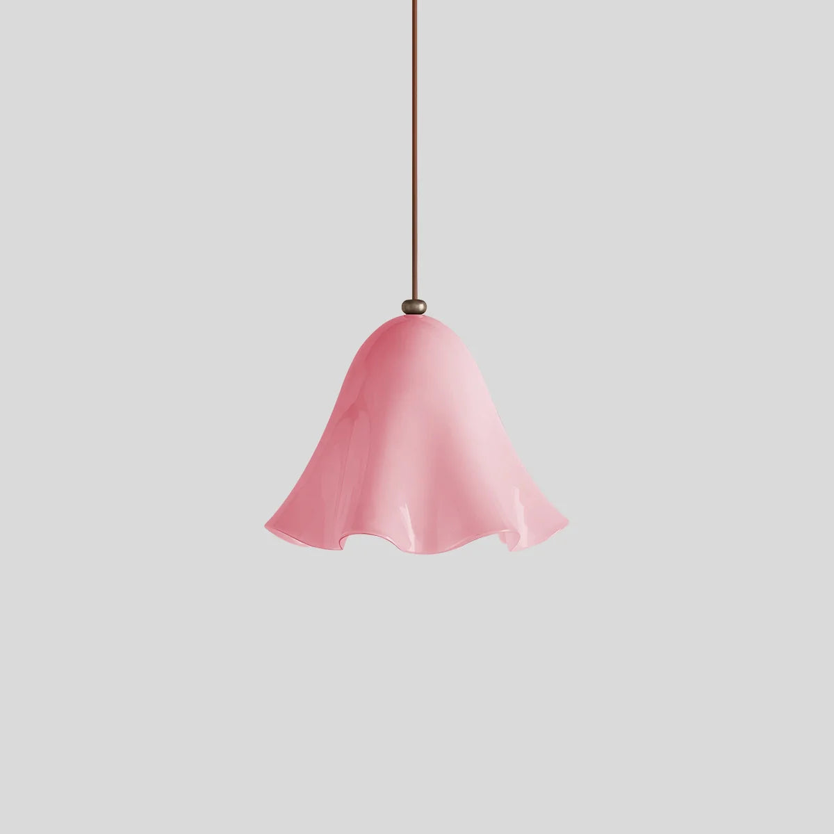 Pink flower glass pendant light