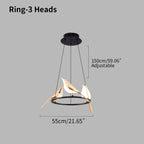 Modern Gold Bird Chandelier - Artistic Flying Swallows LED Pendant for High Ceiling & Living Room
