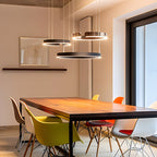 Modern Ring Chandelier - Minimalist LED Circular Pendant Light for Living Room & Office