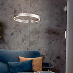 Modern Ring Chandelier - Minimalist LED Circular Pendant Light for Living Room & Office