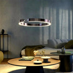 Modern Ring Chandelier - Minimalist LED Circular Pendant Light for Living Room & Office