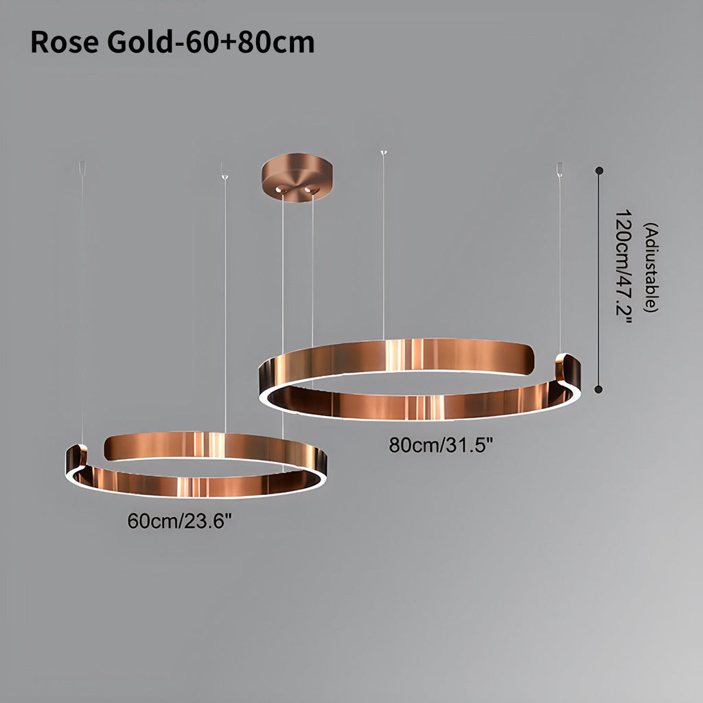 Modern Ring Chandelier - Minimalist LED Circular Pendant Light for Living Room & Office