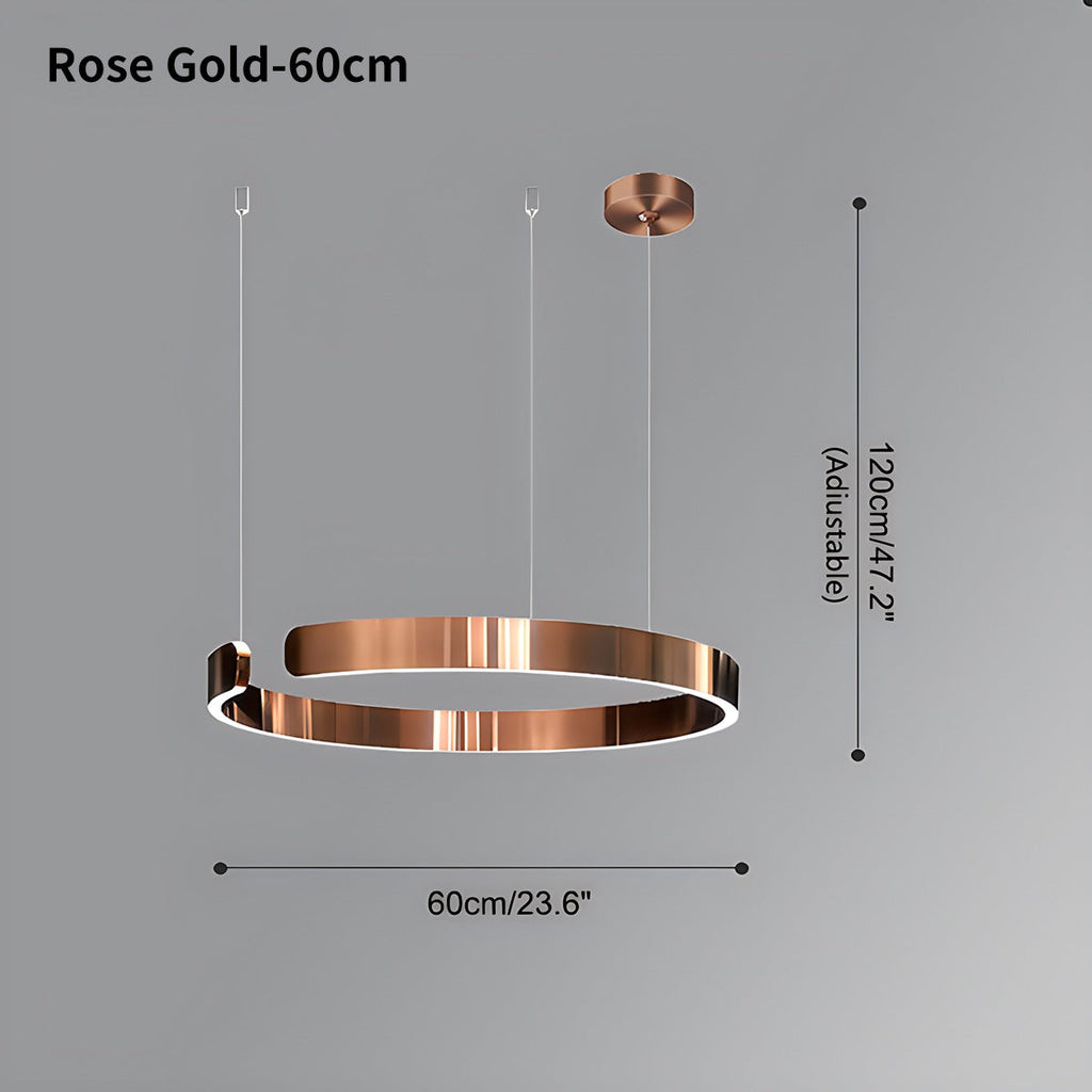 Modern Ring Chandelier - Minimalist LED Circular Pendant Light for Living Room & Office
