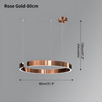 Modern Ring Chandelier - Minimalist LED Circular Pendant Light for Living Room & Office