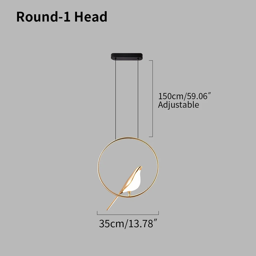 Modern Gold Bird Chandelier - Artistic Flying Swallows LED Pendant for High Ceiling & Living Room