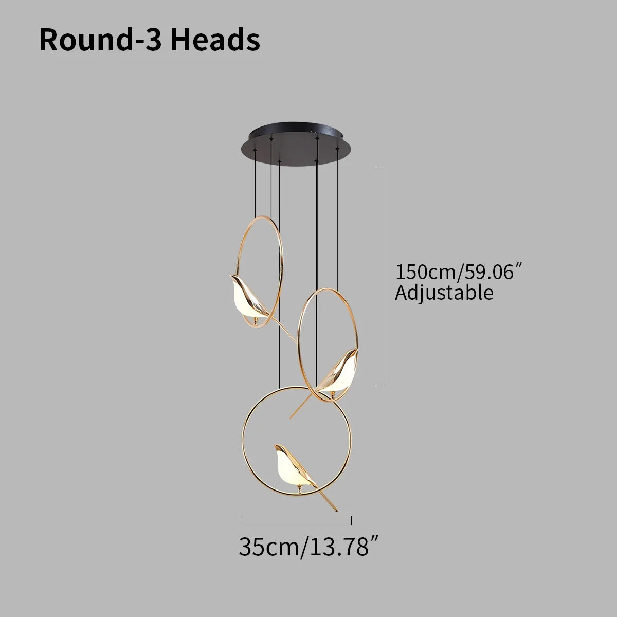 Modern Gold Bird Chandelier - Artistic Flying Swallows LED Pendant for High Ceiling & Living Room