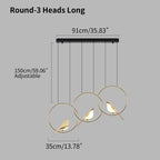 Modern Gold Bird Chandelier - Artistic Flying Swallows LED Pendant for High Ceiling & Living Room