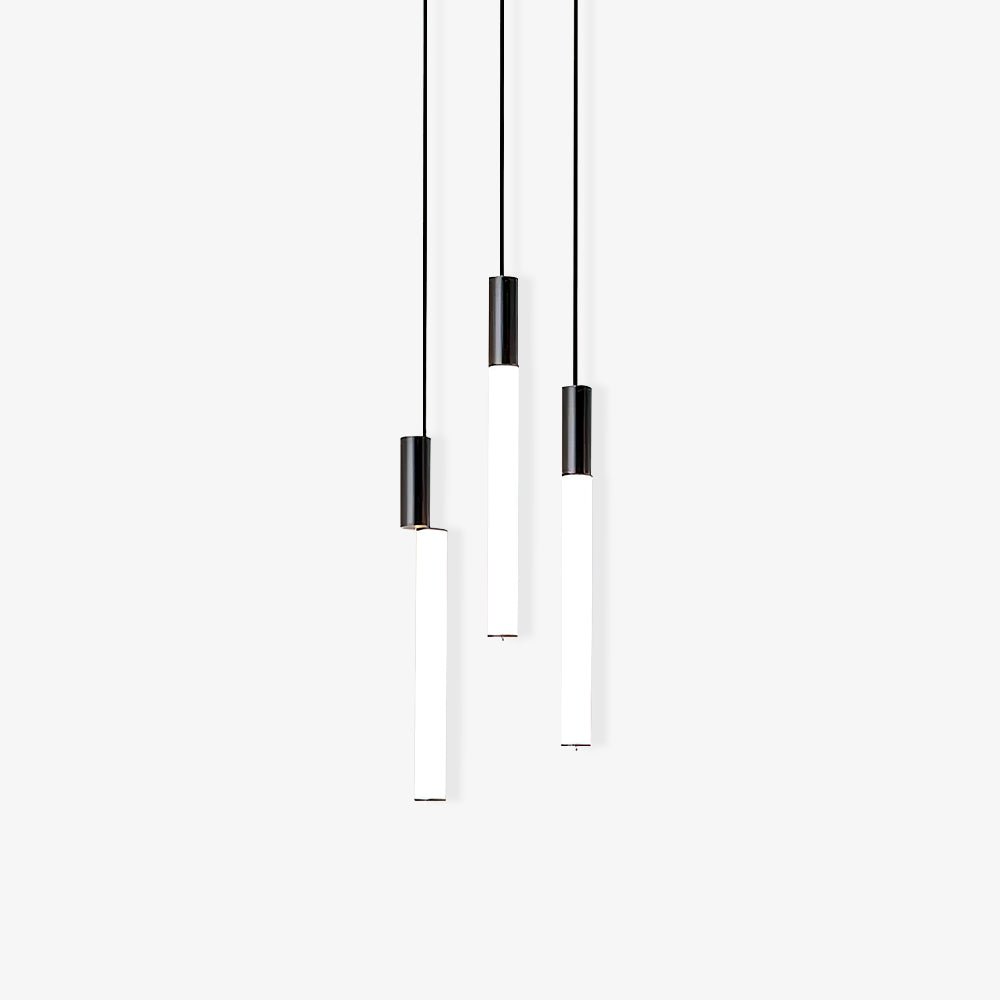Eclat Cylindra Modern Pendant Light - Slim Gold Cylinder Hanging Lamp for Kitchen Bar & Island