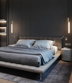 Eclat Cylindra Modern Pendant Light - Slim Gold Cylinder Hanging Lamp for Kitchen Bar & Island