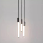 Eclat Cylindra Modern Pendant Light - Slim Gold Cylinder Hanging Lamp for Kitchen Bar & Island