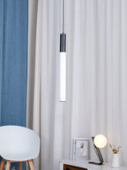 Eclat Cylindra Modern Pendant Light - Slim Gold Cylinder Hanging Lamp for Kitchen Bar & Island