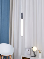 Eclat Cylindra Modern Pendant Light - Slim Gold Cylinder Hanging Lamp for Kitchen Bar & Island