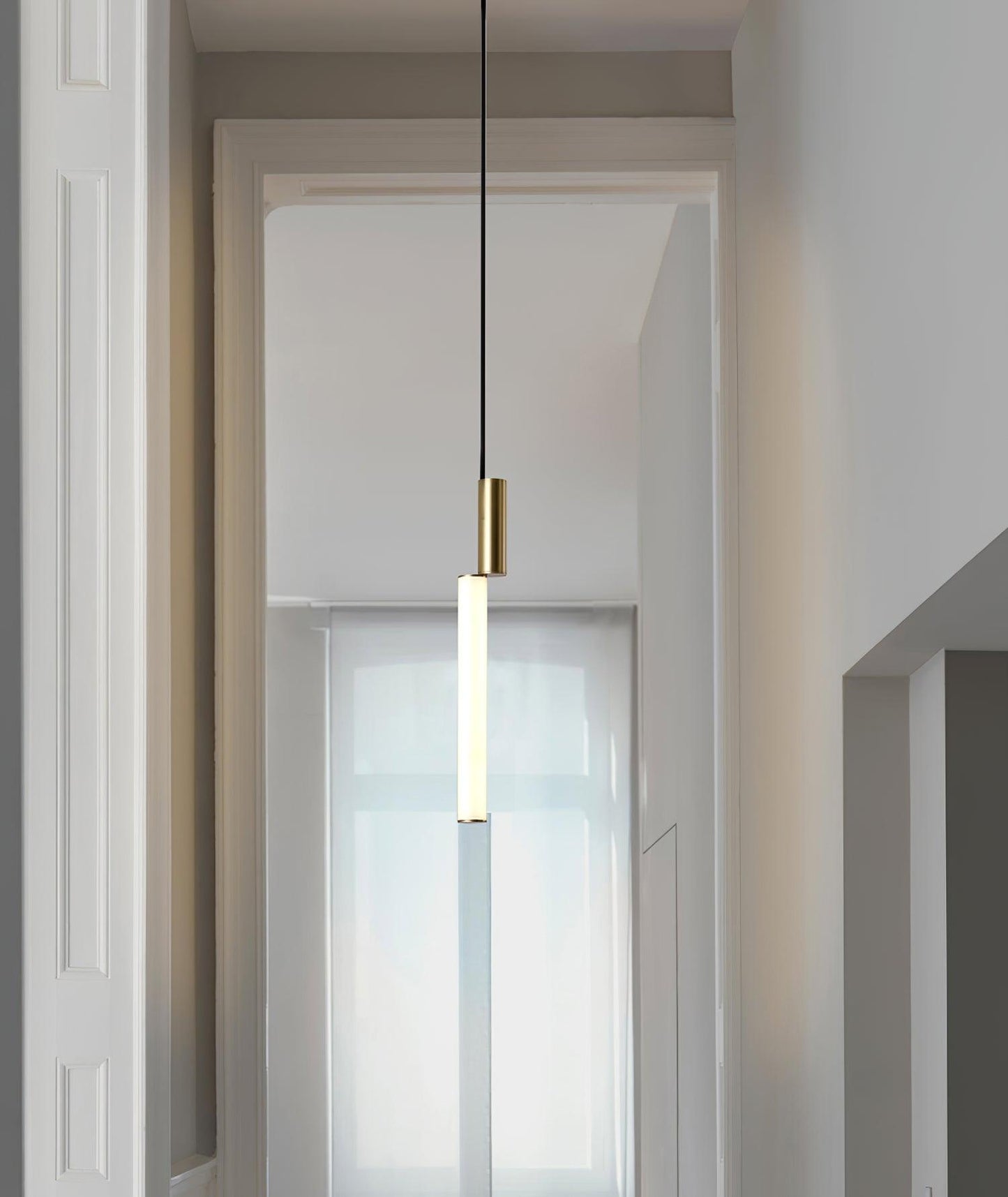 Gold Cylinder Pendant Light for Kitchen Island