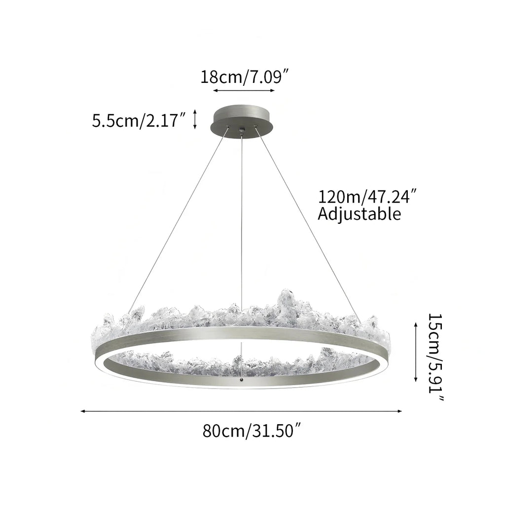 Modern Iceberg Chandelier - Luxury Hand-Poured Textured Glass Pendant for Dining & Living Room